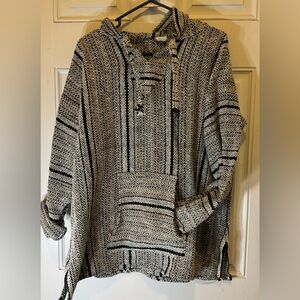 Vintage Mexican Pull Over Poncho Size 2XL